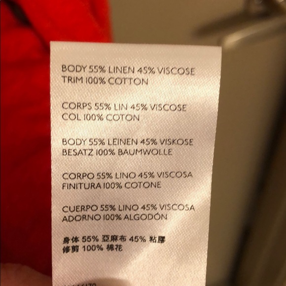 Free People Red Button Down Tunic Top Size M - Picture 5 of 6